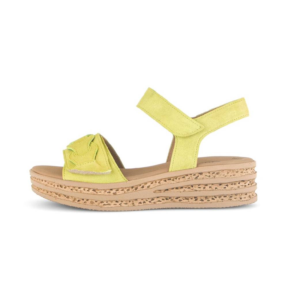 Pius Gabor Plateau Sandale grün