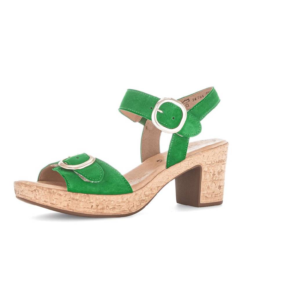 Pius Gabor Plateau Sandale Grün