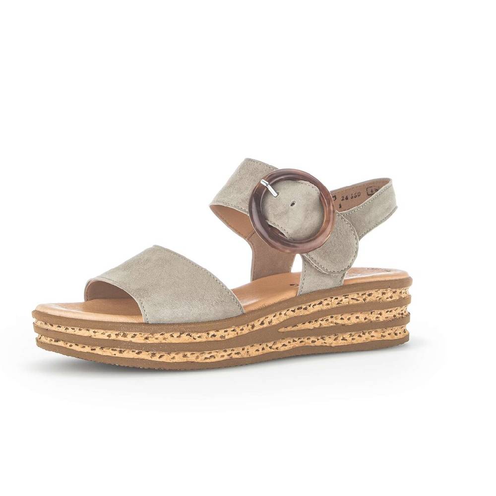 Pius Gabor Plateau Sandale Grün