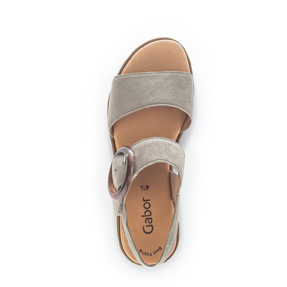 Pius Gabor Plateau Sandale Grün