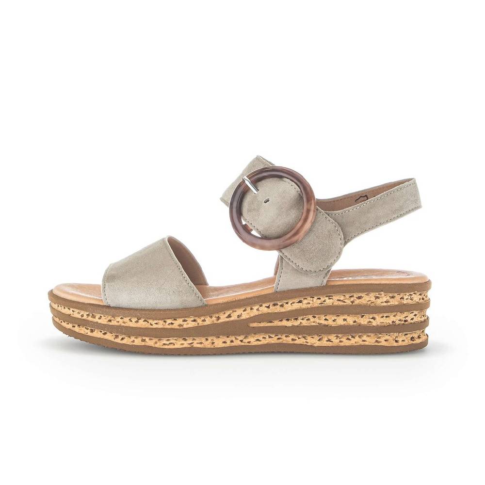 Pius Gabor Plateau Sandale grün