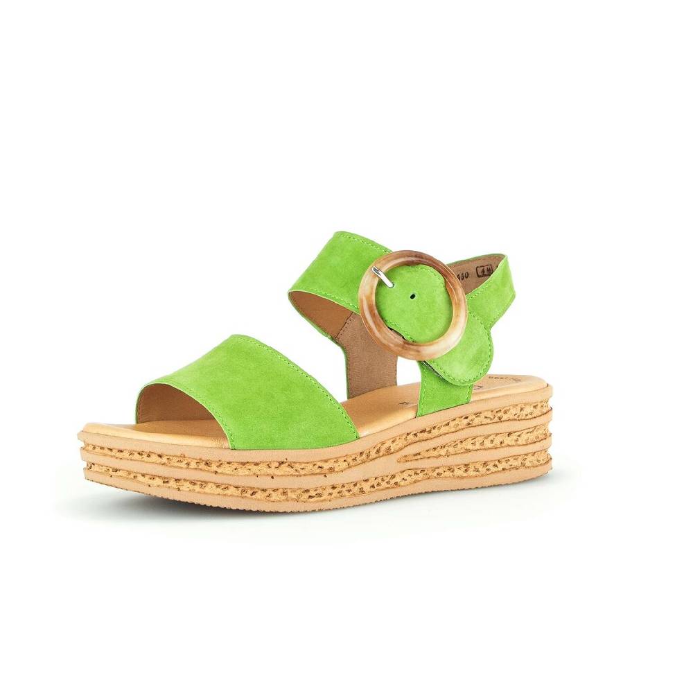 Pius Gabor Plateau Sandale Grün