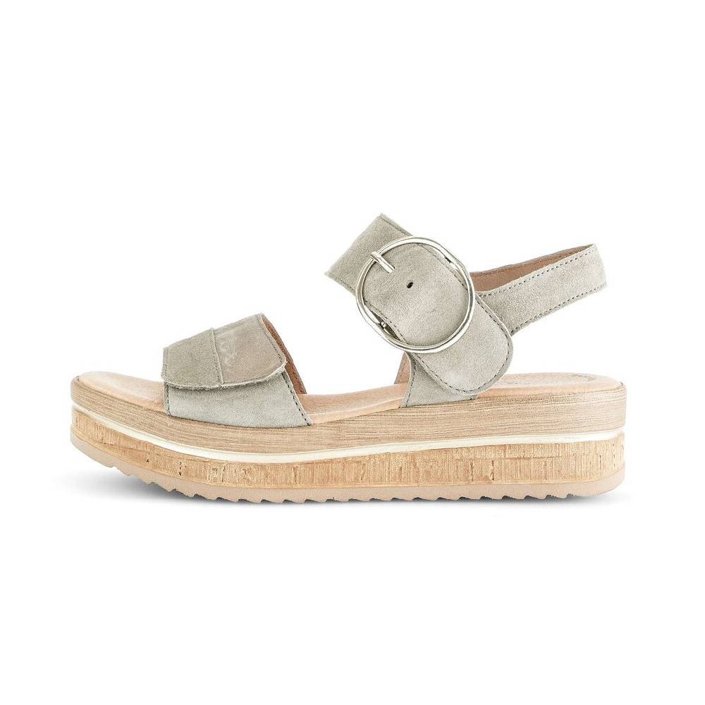 Pius Gabor Plateau Sandale grün