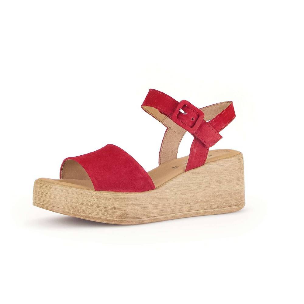 Pius Gabor Plateau Sandale Rot