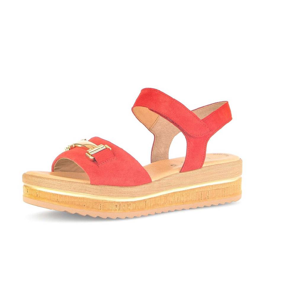 Pius Gabor Plateau Sandale Rot