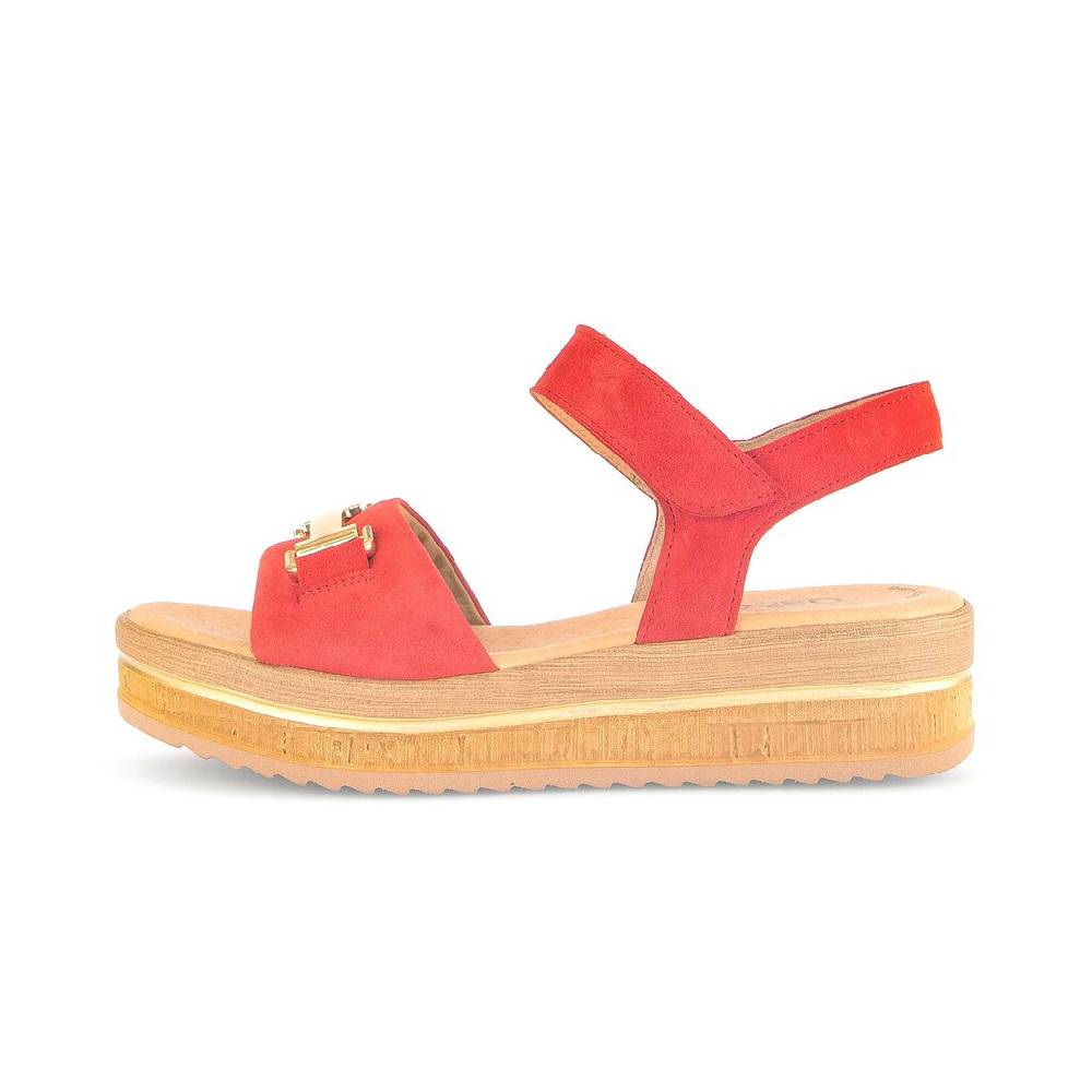 Pius Gabor Plateau Sandale rot