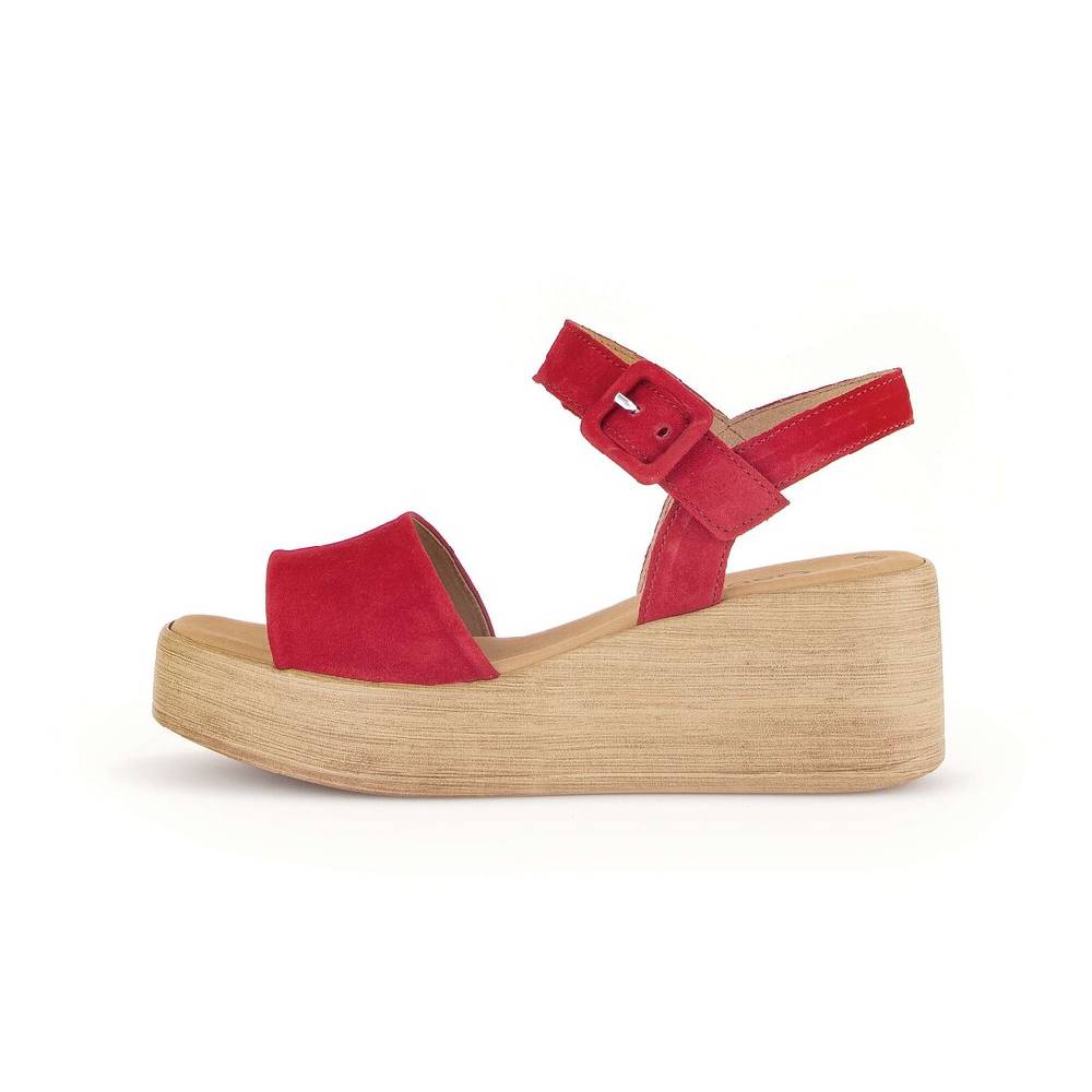 Pius Gabor Plateau Sandale rot