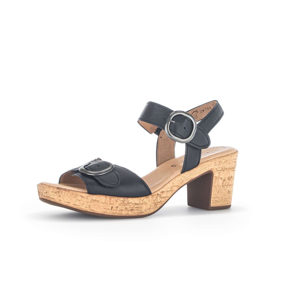 Pius Gabor Plateau Sandale Schwarz