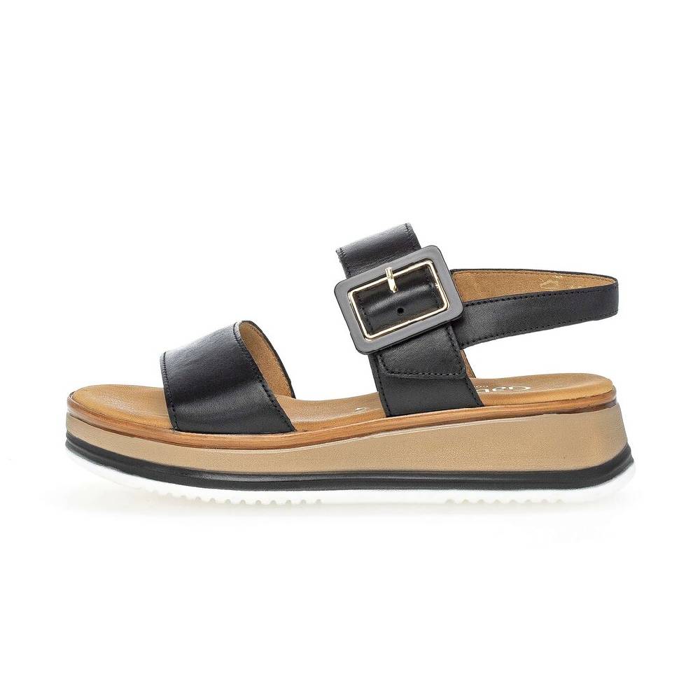 Pius Gabor Plateau Sandale schwarz