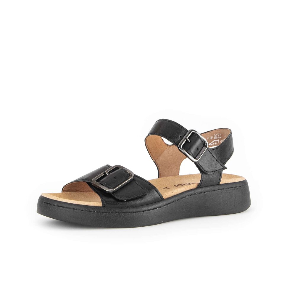 Pius Gabor Plateau Sandale Schwarz