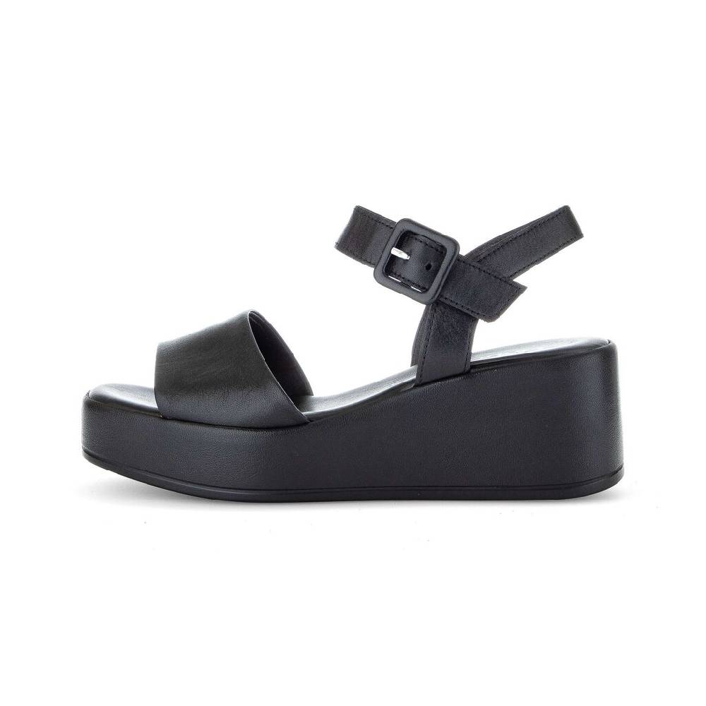 Pius Gabor Plateau Sandale schwarz