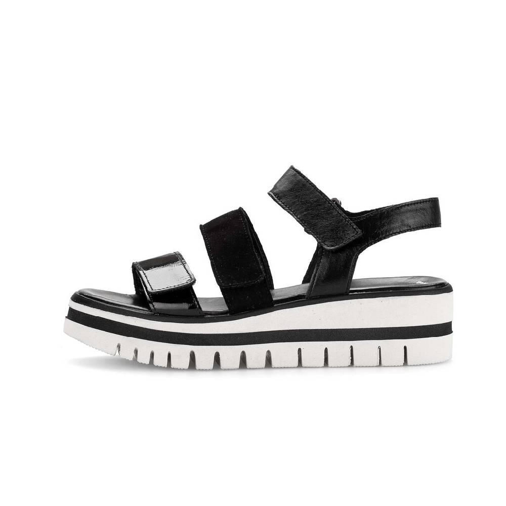 Pius Gabor Plateau Sandale schwarz