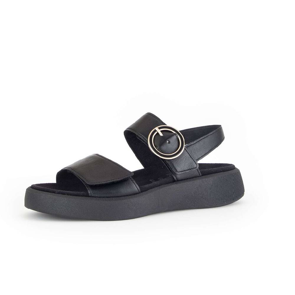 Pius Gabor Plateau Sandale Schwarz