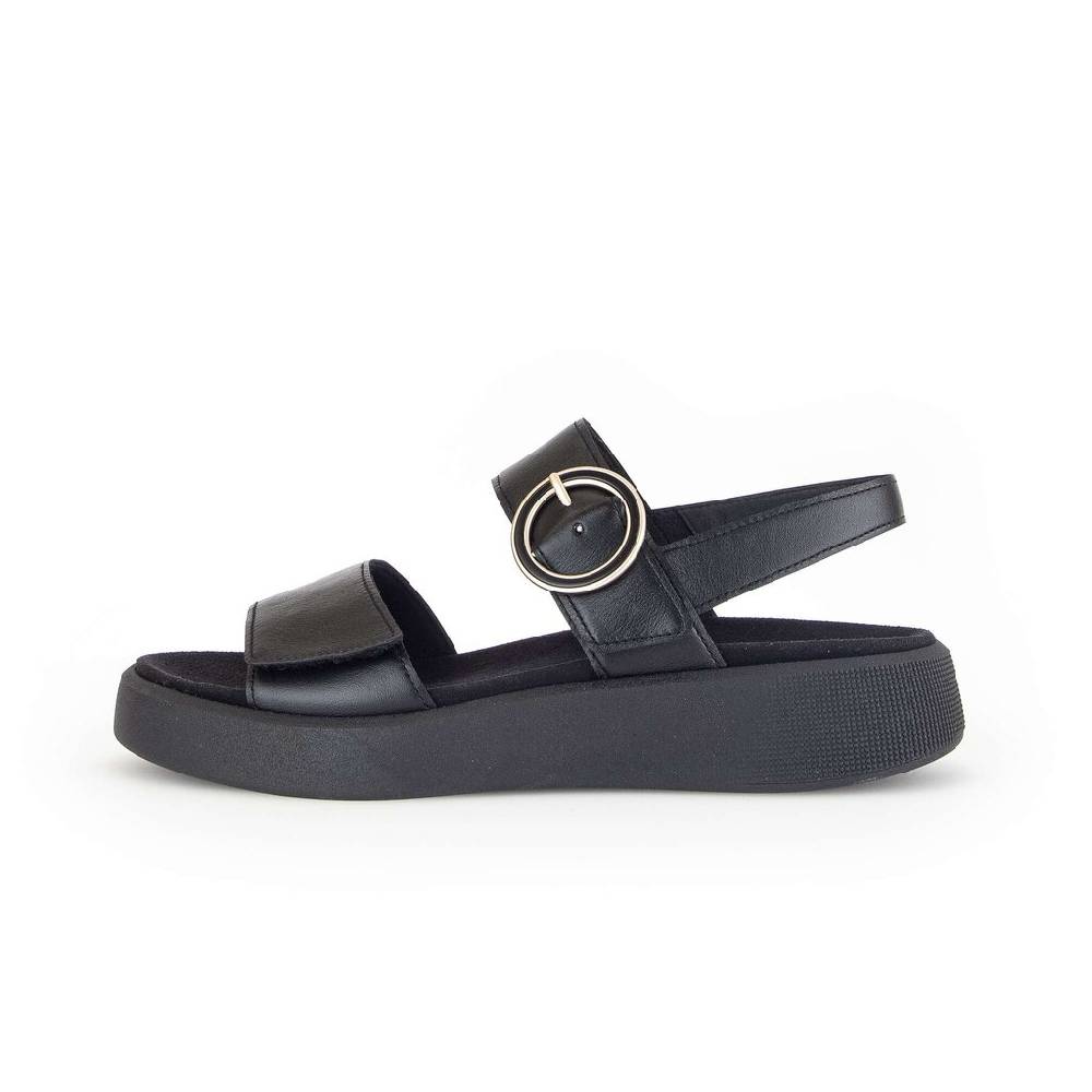 Pius Gabor Plateau Sandale schwarz