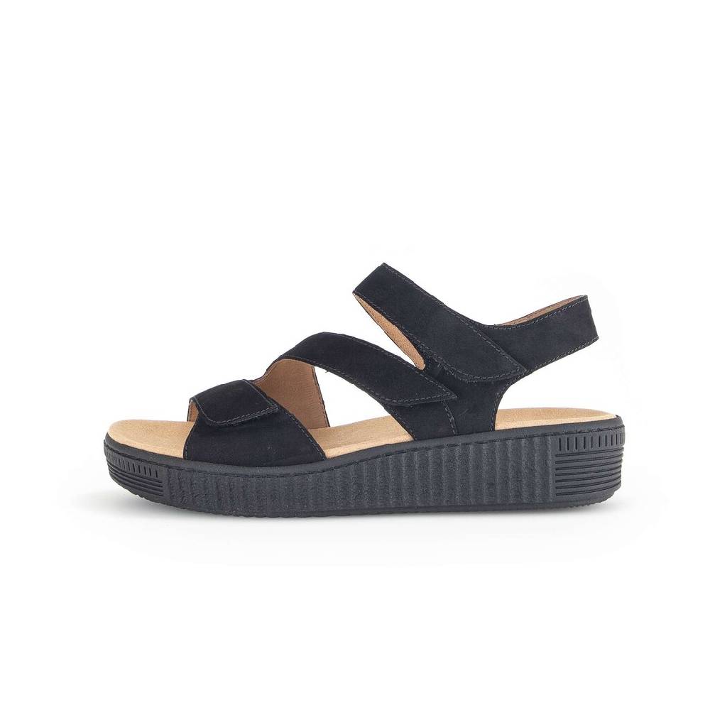 Pius Gabor Plateau Sandale schwarz