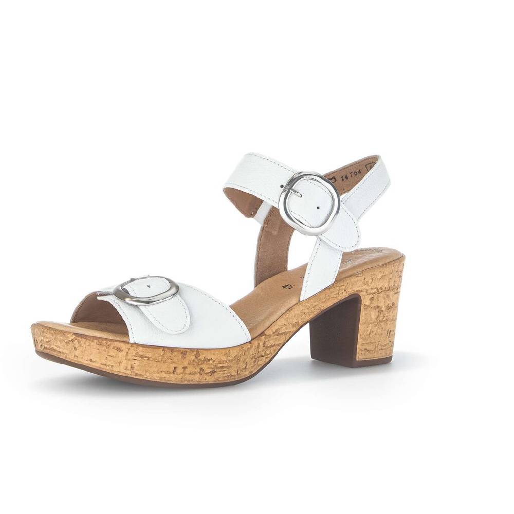 Pius Gabor Plateau Sandale Weiß