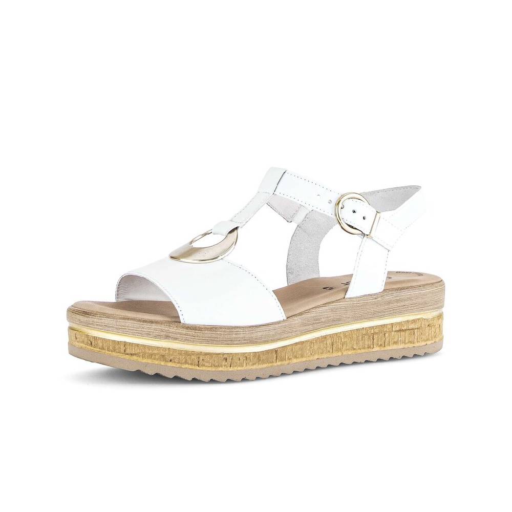 Pius Gabor Plateau Sandale Weiß