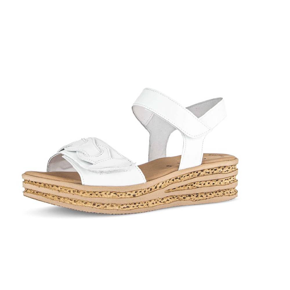 Pius Gabor Plateau Sandale Weiß