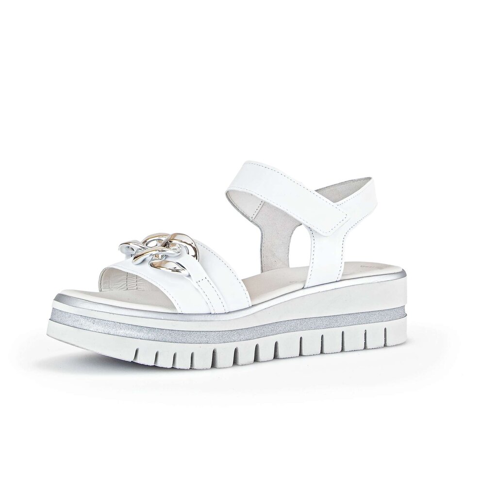 Pius Gabor Plateau Sandale Weiß