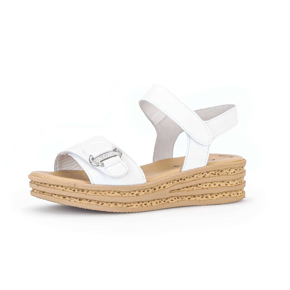 Pius Gabor Plateau Sandale Weiß