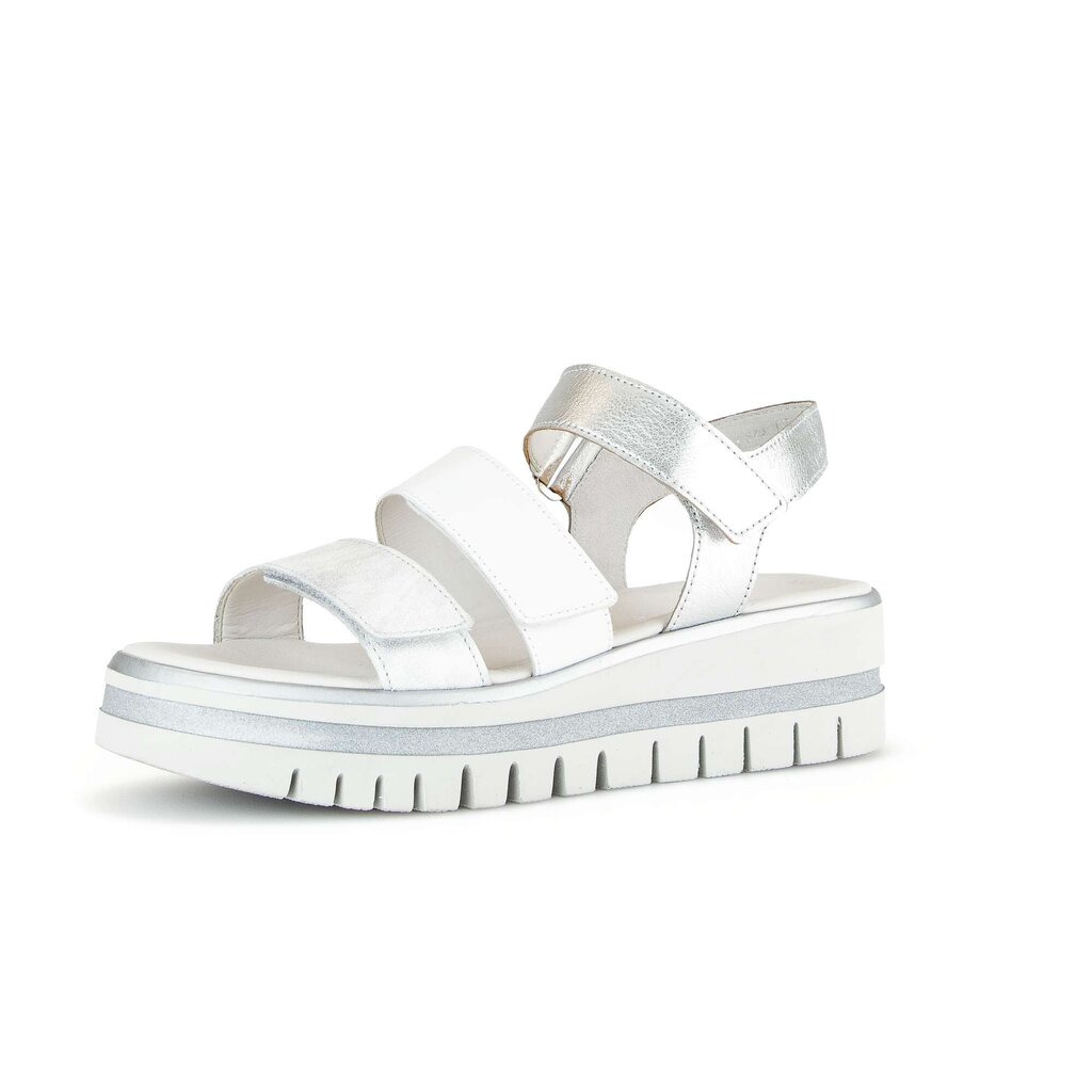 Pius Gabor Plateau Sandale Weiß
