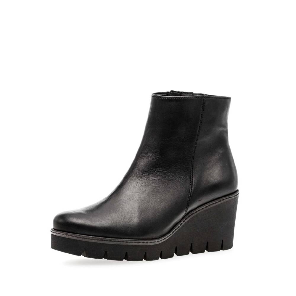 Pius Gabor Plateau Stiefelette Schwarz