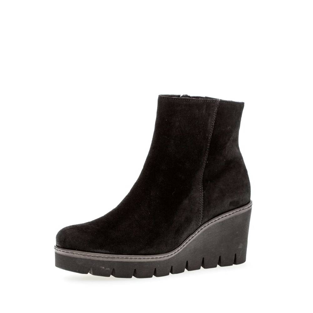 Pius Gabor Plateau Stiefelette Schwarz