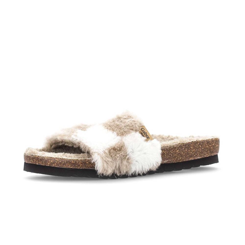 Pius Gabor Plüschhausschuh Beige