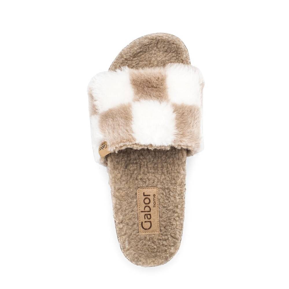 Pius Gabor Plüschhausschuh Beige