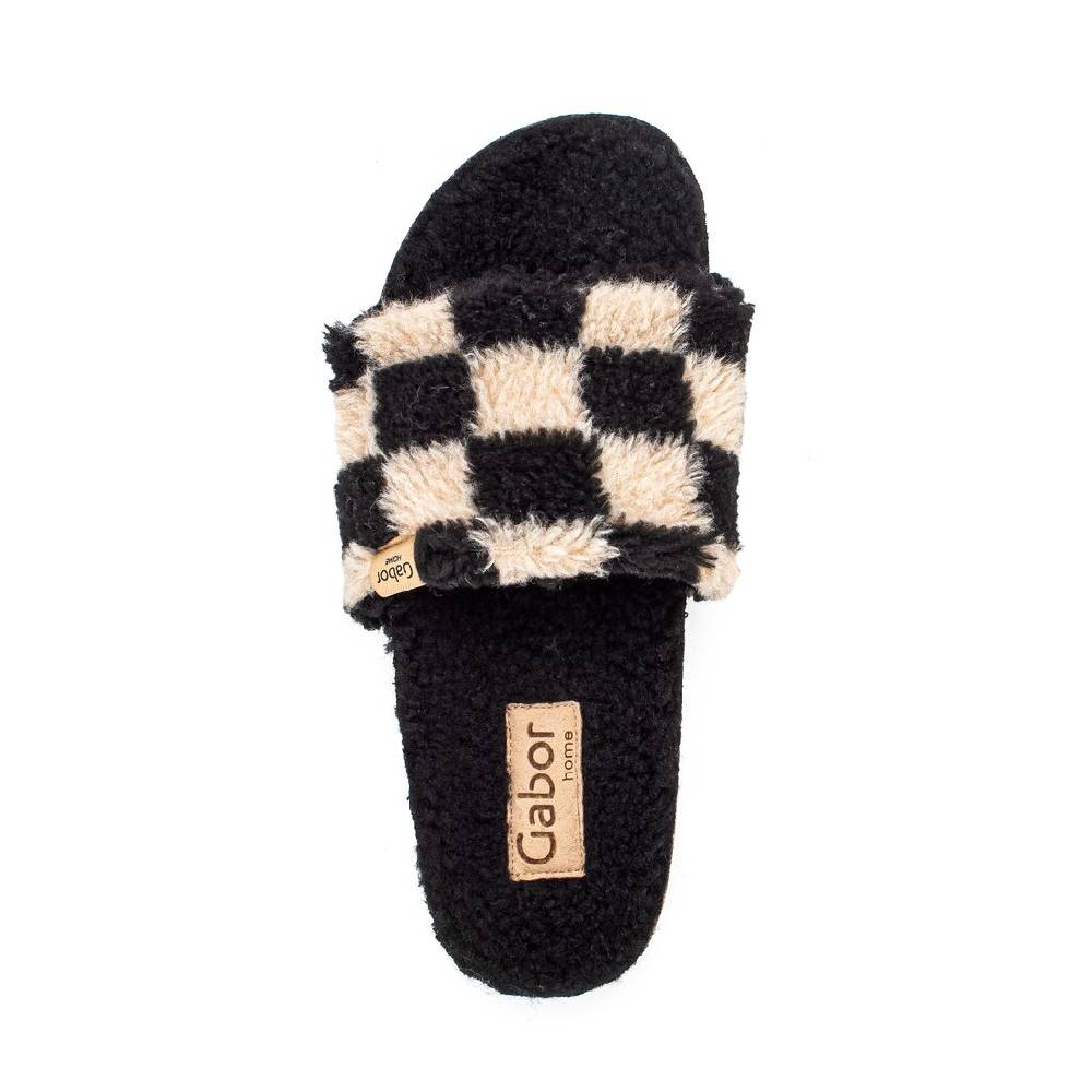 Pius Gabor Plüschhausschuh Schwarz