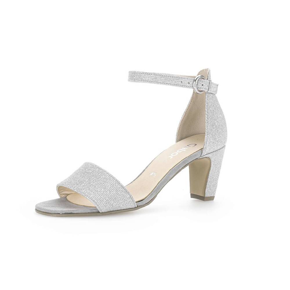Pius Gabor Riemchensandale Silber