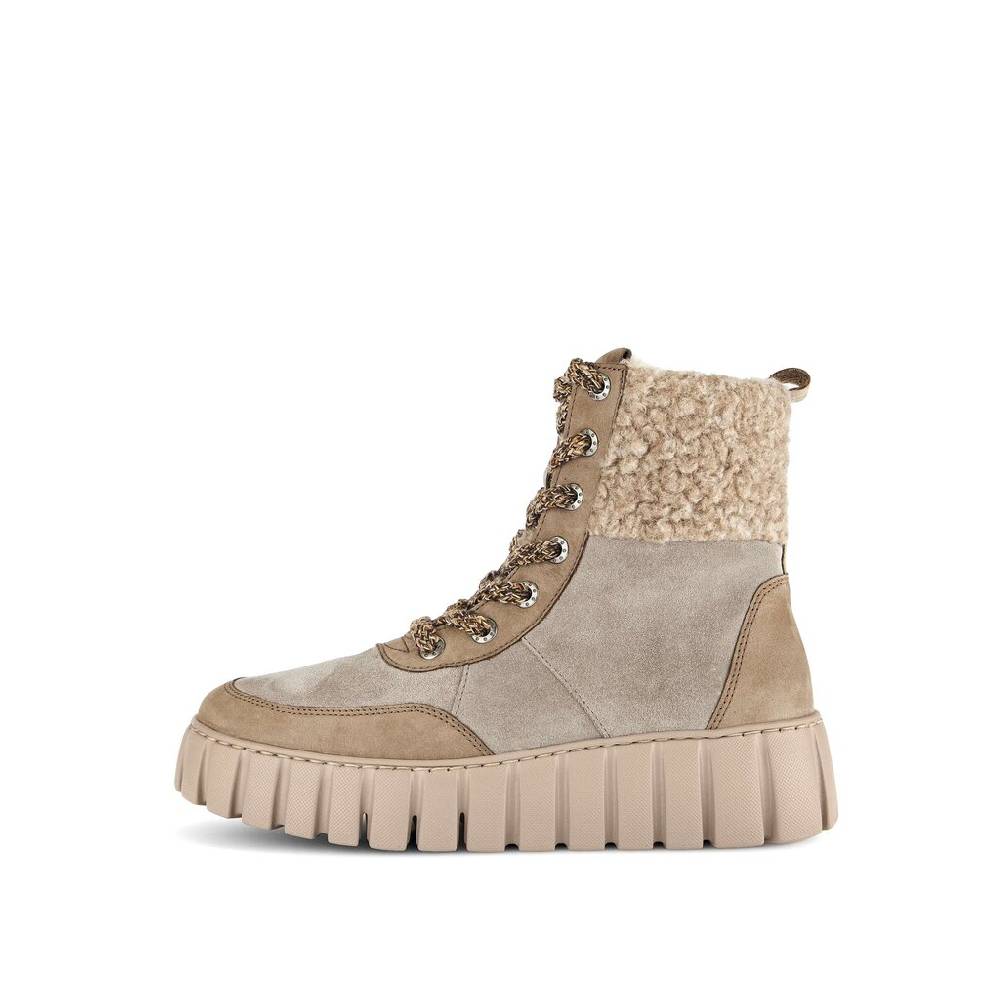 Pius Gabor Schnürstiefelette beige