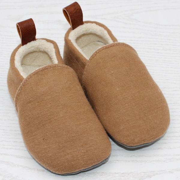 Pololo Barfuß Hausschuh Baumwolle (bio) Uni Hellbraun