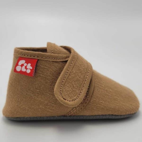 Pololo Barfuß Hausschuh Mit Klettverschluss – Hellbraun