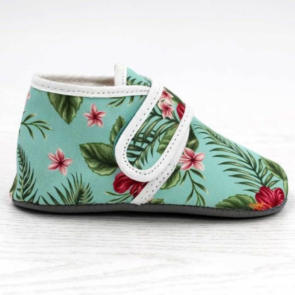 Pololo Barfuß Hausschuh Mit Klettverschluss – Motiv Blume