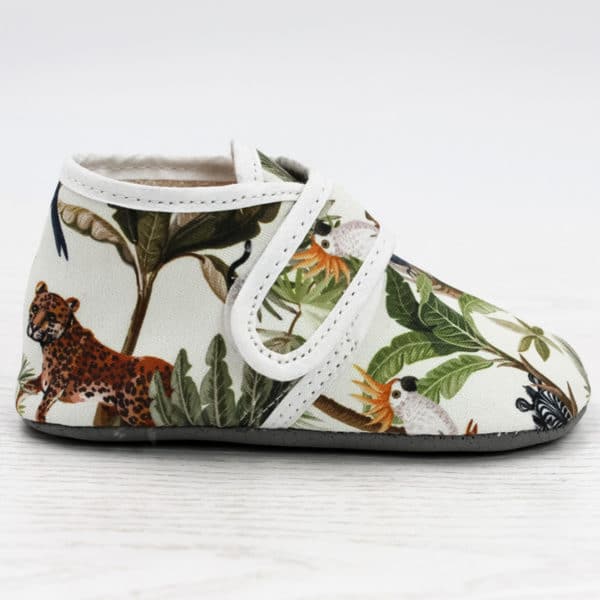 Pololo Barfuß Hausschuh Mit Klettverschluss – Motiv Dschungel