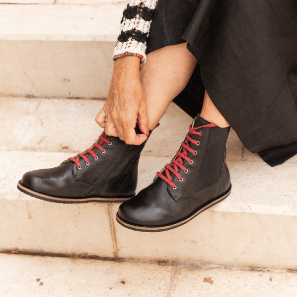 Pololo Barfußschuh Damenstiefellette „MN Aspen“ Von Martin Natur – Blau