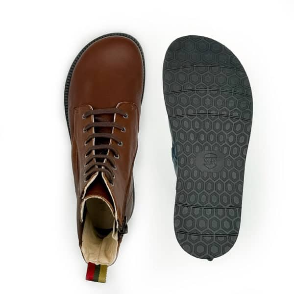 Pololo Barfußschuh Damenstiefellette „MN Aspen“ Von Martin Natur – Braun