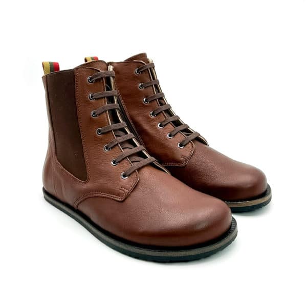 Pololo Barfußschuh Damenstiefellette „MN Aspen“ von Martin Natur – Braun