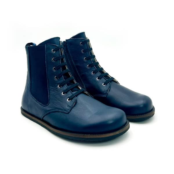 Pololo Barfußschuh Damenstiefellette „MN Aspen“ von Martin Natur – Blau