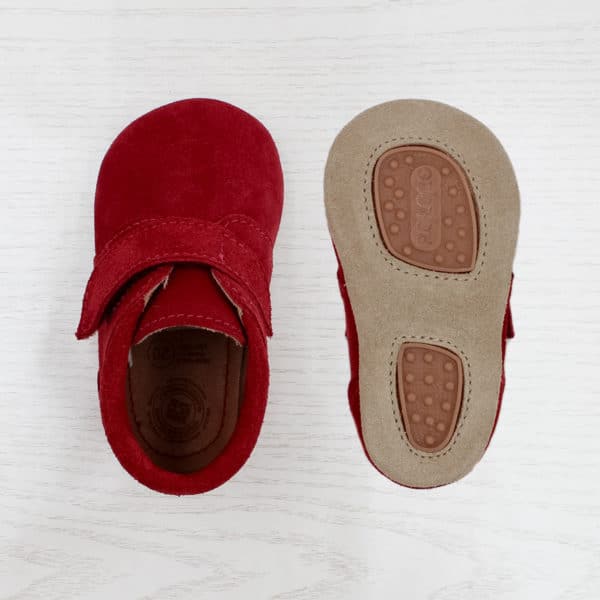 Pololo Für Die Ersten Schritte – “Porto” Der Barfuß Kleinkindschuh Rot Als Kletter