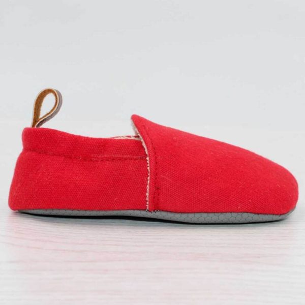 Pololo Hausschuh Baumwolle (bio) Uni Rot – Rest In 18/19