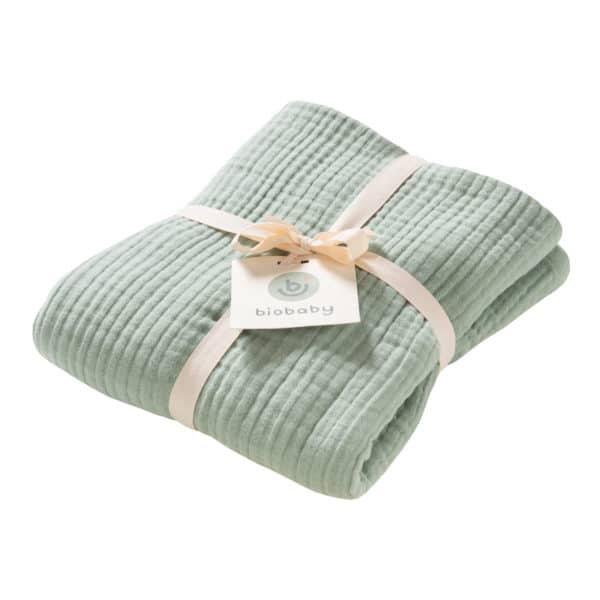 Pololo People Wear Organic Baumwoll-Mulldecke, 4-lagig , mintgrün