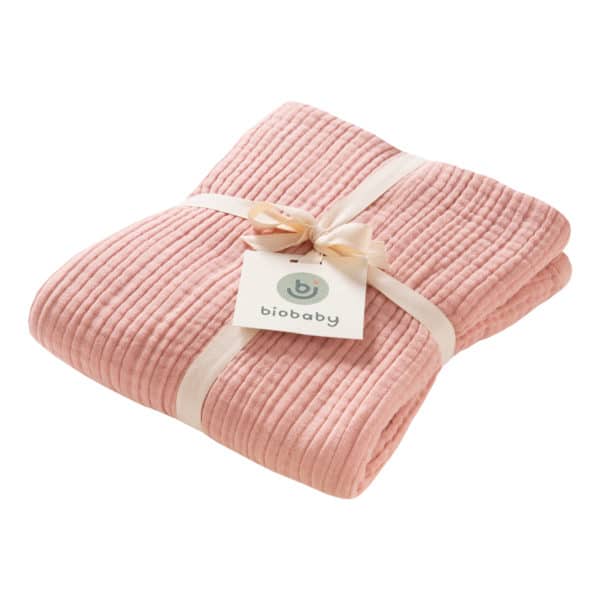 Pololo People Wear Organic Baumwoll-Mulldecke, 4-lagig , rosa