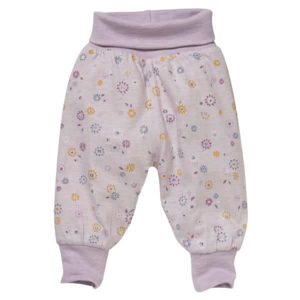 Pololo People Wear Organic Kinder Wendehose, Beige-blass Violett Bedruckt, Aus Bio-Baumwolle