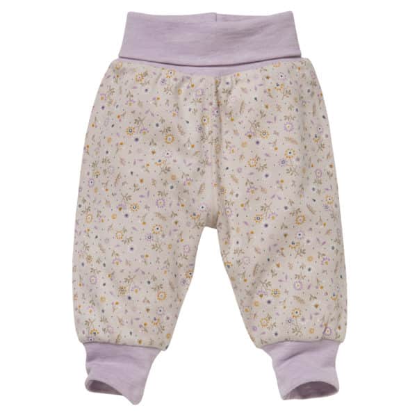 Pololo People Wear Organic Kinder Wendehose, Beige-blass Violett Bedruckt, Aus Bio-Baumwolle