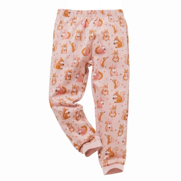 Pololo People Wear Organic Langarm-Pyjama “Eichhörnchen”, Rosa, Baumwolle (Bio)