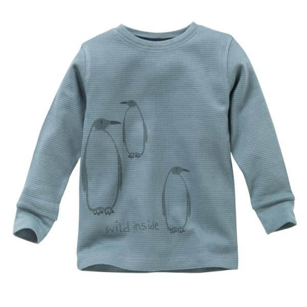 Pololo People Wear Organic Langarm-Pyjama “Pinguin”, Blau/bedruckt, Aus 100% Baumwolle (Bio)