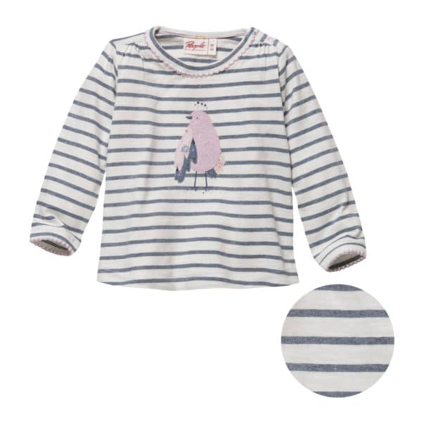 Pololo People Wear Organic Langarm-Shirt Motiv Vogel, aus Bio-Baumwolle