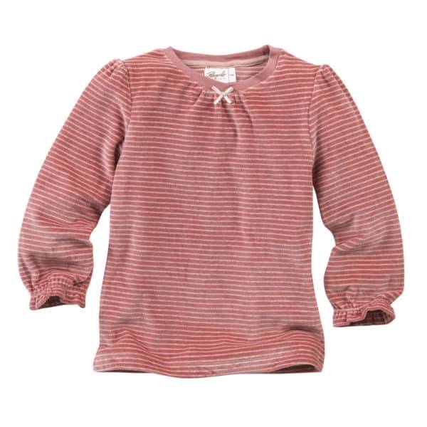 Pololo People Wear Organic Nicki-Pyjama, Rosa Geringelt, Aus 100% Baumwolle (Bio)